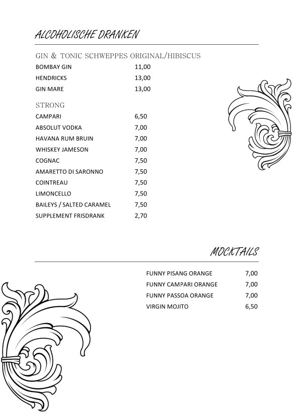 alcoholische dranken & mocktails